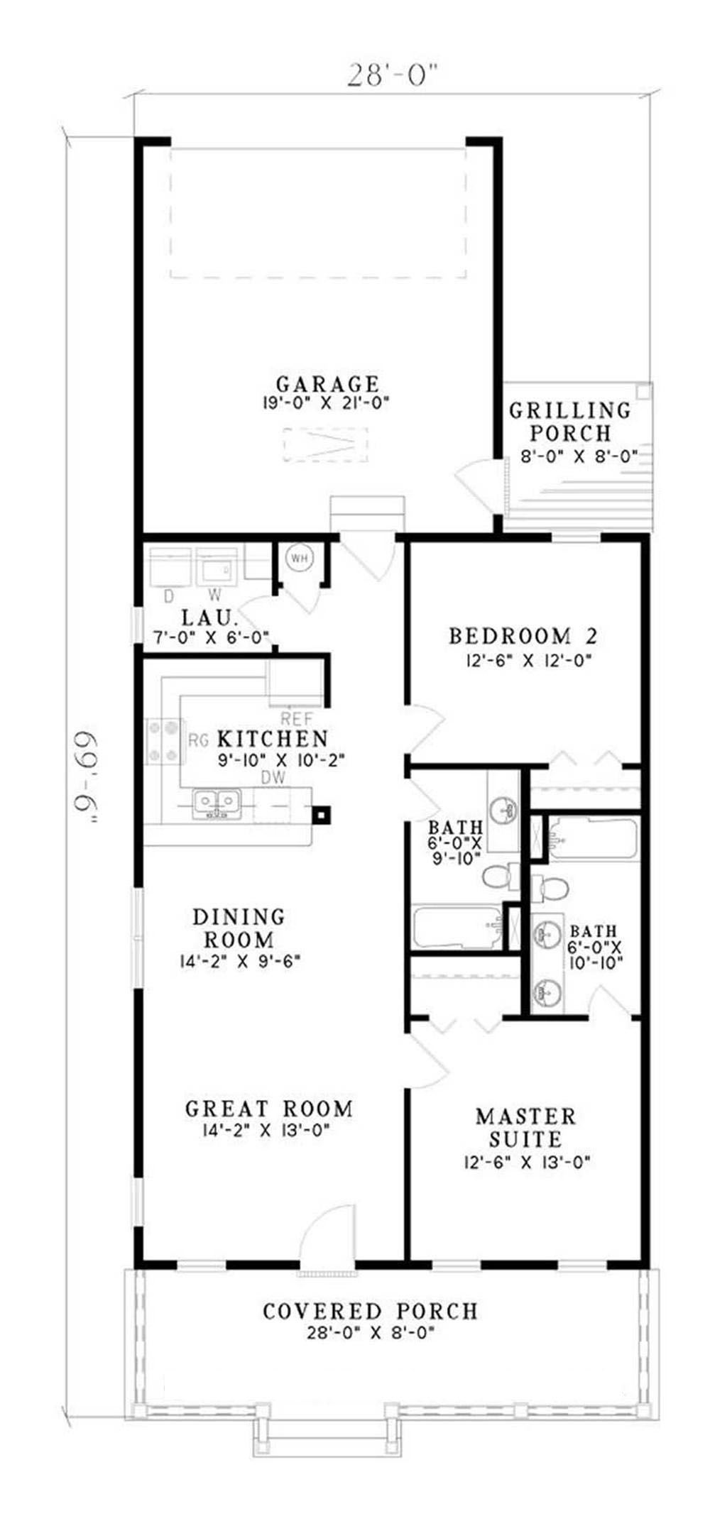 Floor Plan First Story of Country Plan #153-1663